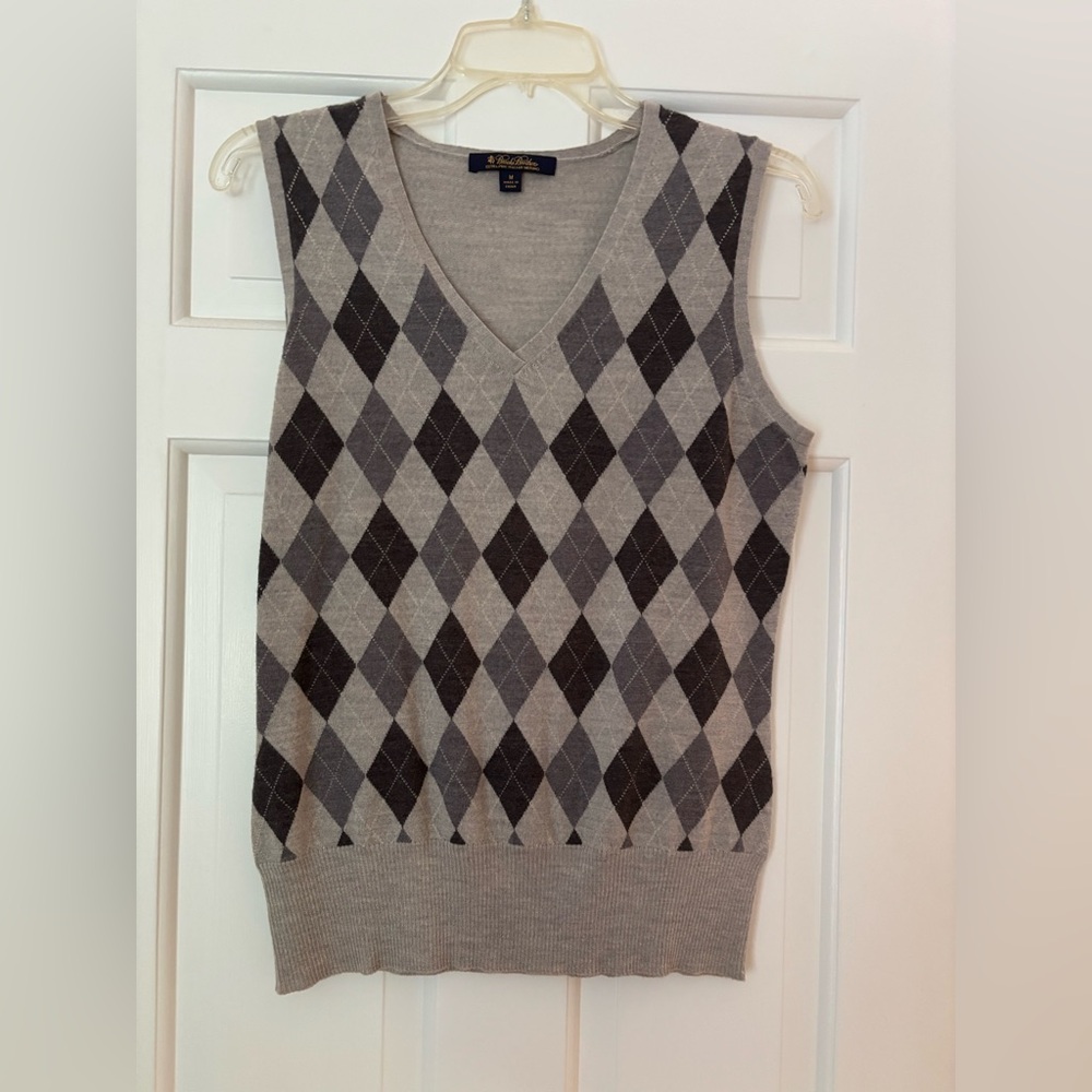 Brooks Brothers Gray Argyle Sweater Vest